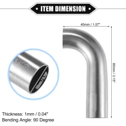 UXCELL 1Pc 19mm 25mm 32mm 38mm 63mm 90° Bend Elbow Pipe Tube DIY Exhaust Pipe Air Intake Tube for Car 304 Stainless Steel