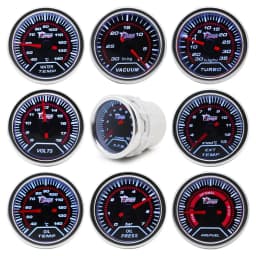 Boost/Water Temp/Oil Temp/Oil Press/Voltage/Tachometer/Air Fuel Ratio/EGT Gauge 52mm Analog LED White Case+ 52MM Gauge Pods
