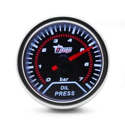 Boost/Water Temp/Oil Temp/Oil Press/Voltage/Tachometer/Air Fuel Ratio/EGT Gauge 52mm Analog LED White Case+ 52MM Gauge Pods