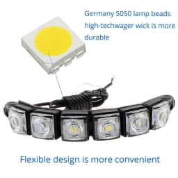 2X Waterproof DRL 6Chips Led Car Auto Decorative Flexible Daytime Running Light Driving Led Strip Headlight Fog Backup Trunk Led