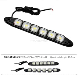 2X Waterproof DRL 6Chips Led Car Auto Decorative Flexible Daytime Running Light Driving Led Strip Headlight Fog Backup Trunk Led