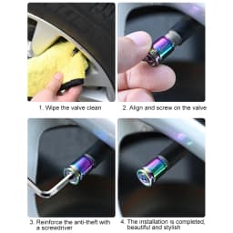 Anti Theft Tire Valve Caps Sport Style Valve Stem Covers Dust Proof Caps for Wheels Decorative Tyre Zinc Alloy Auto Accessories