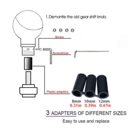 Universal Car Gear Shift Knob Retractable Adjustable Length Gear Head Aluminum Alloy Gear Stick Manual Shifter Lever