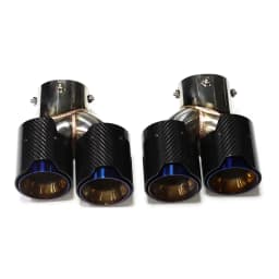 Quad Carbon Fiber Exhaust Tips for BMW G22 G23 M440i G20 M340i G42 M240i 2021+ Dual M Performance Muffler Tailpipe Endrohre