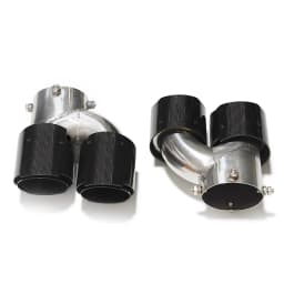 Quad Carbon Fiber Exhaust Tips for BMW G22 G23 M440i G20 M340i G42 M240i 2021+ Dual M Performance Muffler Tailpipe Endrohre