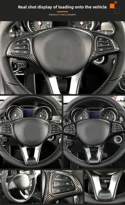 Car Steering Wheel Cover Decoration Trim 4Pcs Colors For Mercedes Benz A B C E S Class GLA GLC CLA GLE GLS CLS Universal