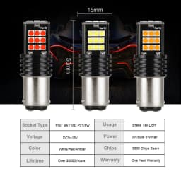 Py21w Ba15s P21w Led 1156 Bau15s Bulb 3030SMD Canbus 1157 Led Bay15d P21/5w Car Turn Signal Lamp Brake Tail Backup Red Light