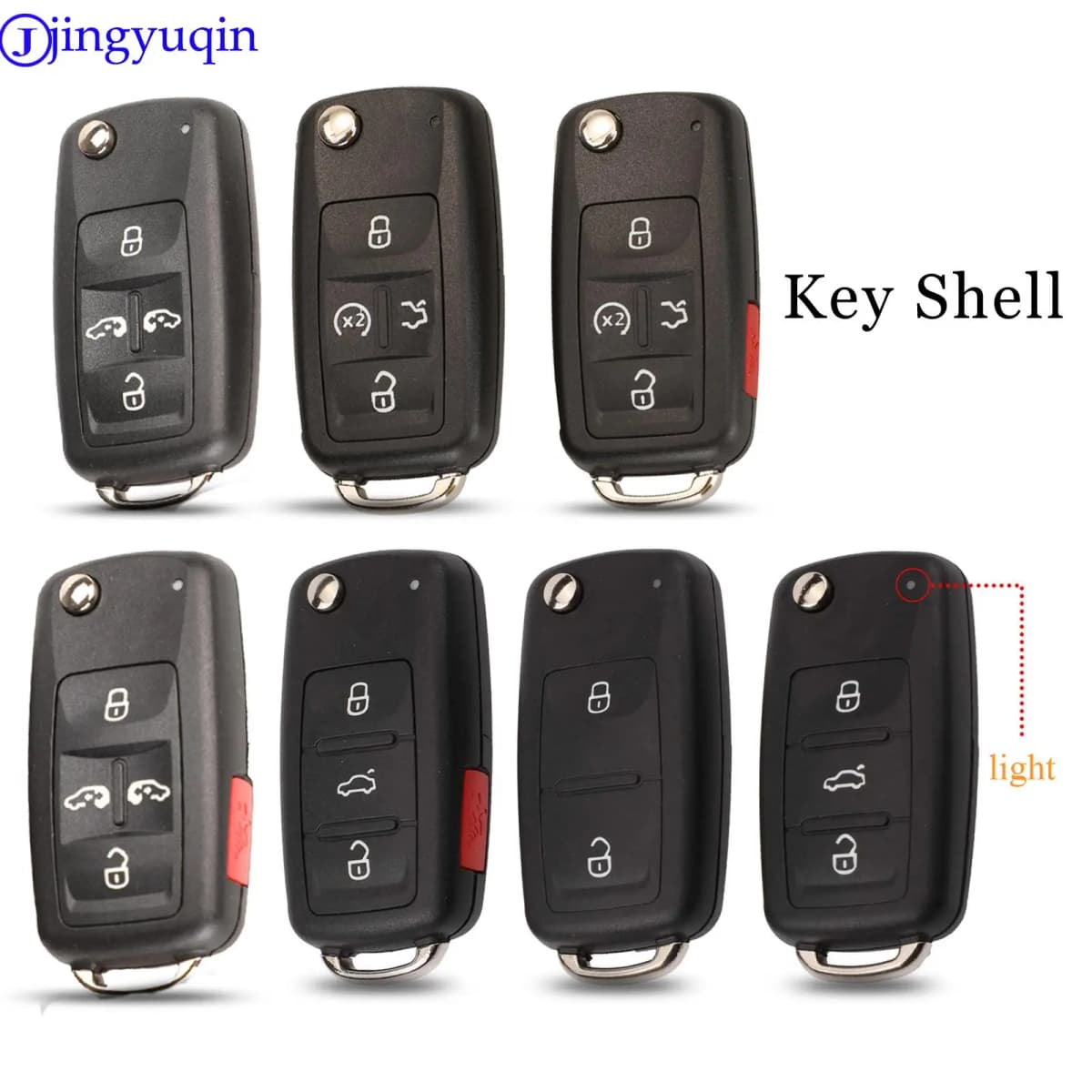 Jingyuqin 2/3/4/5 Buttons Folding Remote Car Key Case Shell For VW Sharan Tiguan Golf Sagitar Polo MK6 Touareg