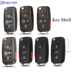 Jingyuqin 2/3/4/5 Buttons Folding Remote Car Key Case Shell For VW Sharan Tiguan Golf Sagitar Polo MK6 Touareg
