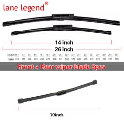 Wiper Front Rear Wiper Blades For Renault Clio 4 2012 - 2019 Windshield Windscreen Front Window 26"+14"+10" 2015 2016 2017 2018