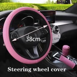 37-39cm Car Steering Wheel Cover Skidproof Auto Steering- Wheel Cover Anti-Slip Embossing Leather Car-styling Car Accessories