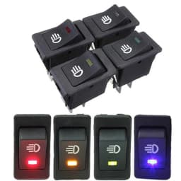 1 Pcs Rocker Switch ASW-17D LED Car Modification Fog Light Switch Warped Plate Boat Headlight 12VDC 35A DPST 4P With LED