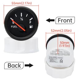 100-500mm Stainless Steel Marine Fuel Level Gauge Sensor Fit Boat Car Fuel Level Gauge Meter 0-190ohm with Red Backlight 9-32V