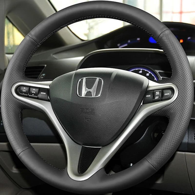 Hand-stitched For Honda Fit Jazz City 2009 2010 2011 2012 2013 Insight 2010 2011 2012 2013 2014 Car Steering Wheel Cover
