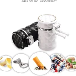 Universal Car Cigarette Ashtray Cup With LED Light Alloy Ash Tray Aluminum Cup Smokeless Detachable Vehicle Ashtray Holder