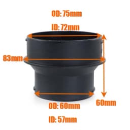 42to60mm 42to75mm 75to60mm Converter 42mm 60mm 75mm Diesel Heater Air Duct Ducting Connector Black For Car Truck VAN Camper