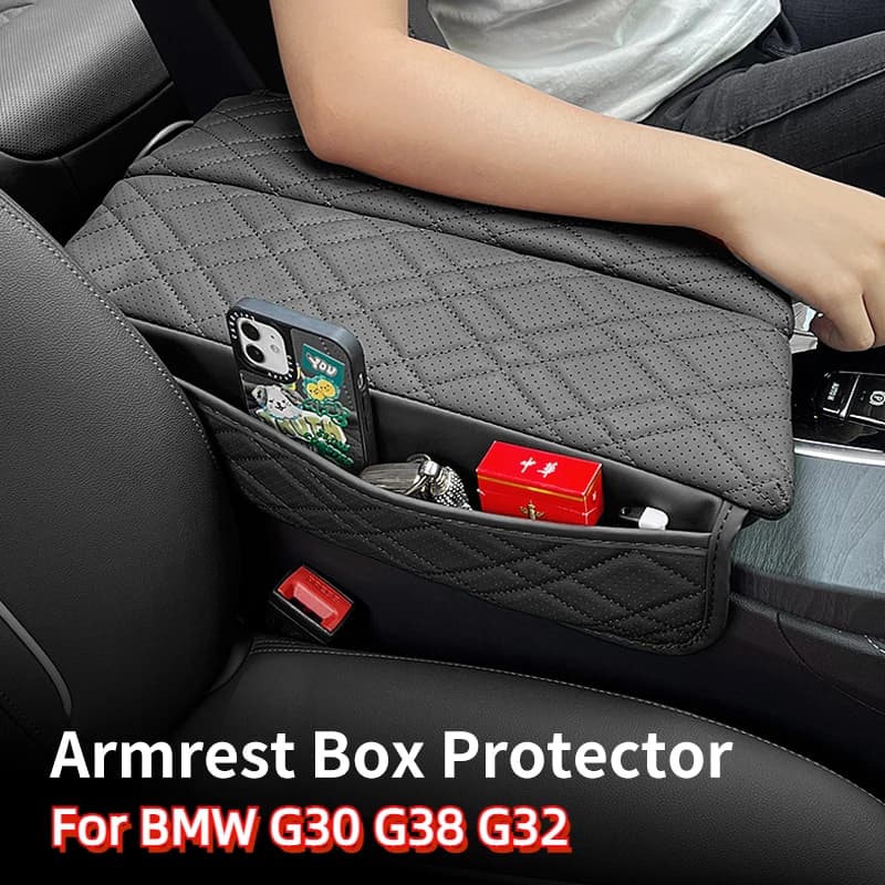 Car Central Armrest Pad For BMW G30 G38 G32 6GT 2018-2023 LHD Auto Center Console Arm Rest Box Cover Mat Protective Accessories