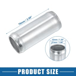 UXCELL 27mm-97mm ID 32mm-102mm OD Car Adapter Joiner Pipe Universal 76mm Length Connector Tubing Adapter Aluminum Alloy