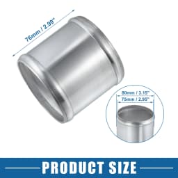 UXCELL 27mm-97mm ID 32mm-102mm OD Car Adapter Joiner Pipe Universal 76mm Length Connector Tubing Adapter Aluminum Alloy