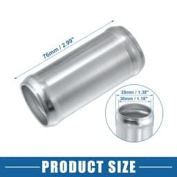UXCELL 27mm-97mm ID 32mm-102mm OD Car Adapter Joiner Pipe Universal 76mm Length Connector Tubing Adapter Aluminum Alloy