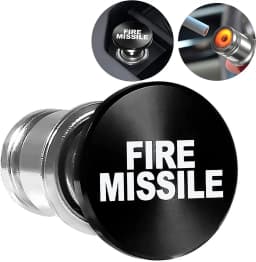 Fire Missiles Button Car Cigarette Lighter Anodized Aluminum 12 Volt Car Cigarette Lighter Replacement Fits Most Vehicles