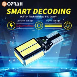 Oprah 2PCS Canbus No Error T15 W16W 4014 54SMD LED Bulbs 2800LM Replace For Car Backup Reverse Light Auto Lamps 6000K White 12V
