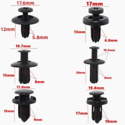 20Pcs Fit For 6MM 7MM 8MM 9MM 10MM Hole Auto Clips Bumper Fasteners Black Plastic Automotive Screw Retainer Clip Car Fender Clip