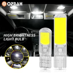2X T10 W5W 194 T15 W16W LED Bulbs Reading Lights COB Auto Brake Lamp Glass Sapphire Drive-free Dome Light Amber 12V White 6000K