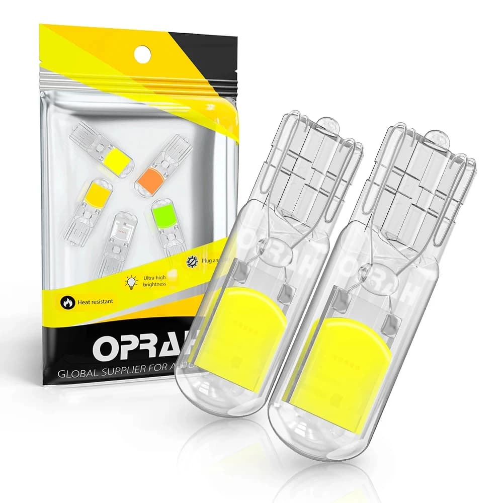 2X T10 W5W 194 T15 W16W LED Bulbs Reading Lights COB Auto Brake Lamp Glass Sapphire Drive-free Dome Light Amber 12V White 6000K