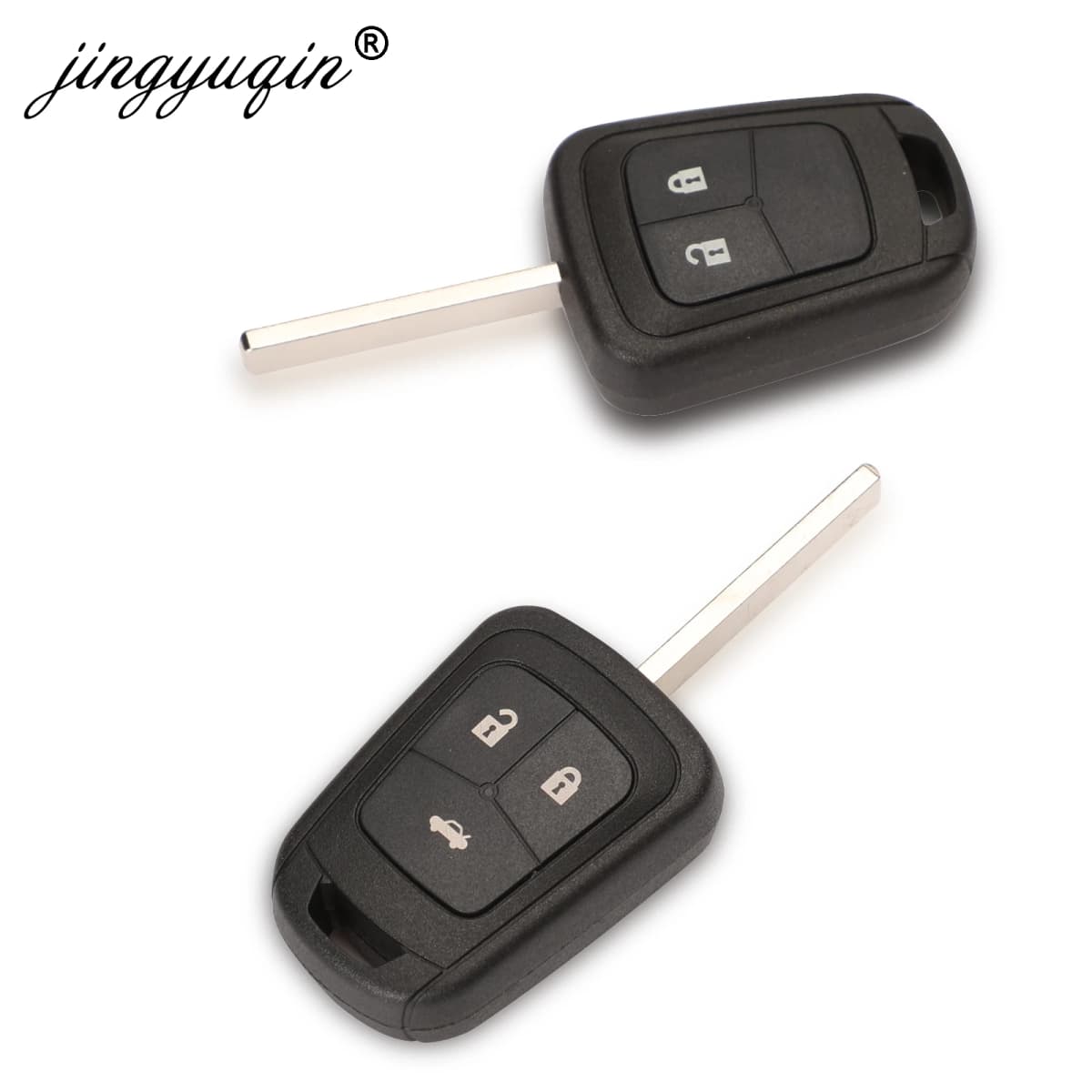 jingyuqin Remote Key Shell for Chevrolet Camaro Sonic Cruze Malibu Volt Spark Equinox Key Fob Case 2/3 Button Replacement