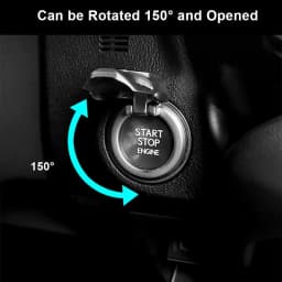 1Pcs Skull Car Push Start Stop Button Cover, Aluminum Alloy Carbon Fiber Engine Starter Push to Start Button Anti Scratch Cover