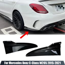 Car Rear Bumper Diffuser Side Splitters For Mercedes Benz C Class W205 C180 C200 C260 C43 AMG 2015-2021 Body Kits Tuning