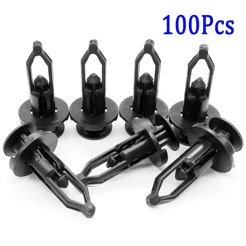 100pcs 9mm Car Bumper Rear Cover Push-type Clamp Black Plastic Fixed Clip Fasteners For Toyota 52161-16010