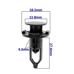 100pcs 9mm Car Bumper Rear Cover Push-type Clamp Black Plastic Fixed Clip Fasteners For Toyota 52161-16010