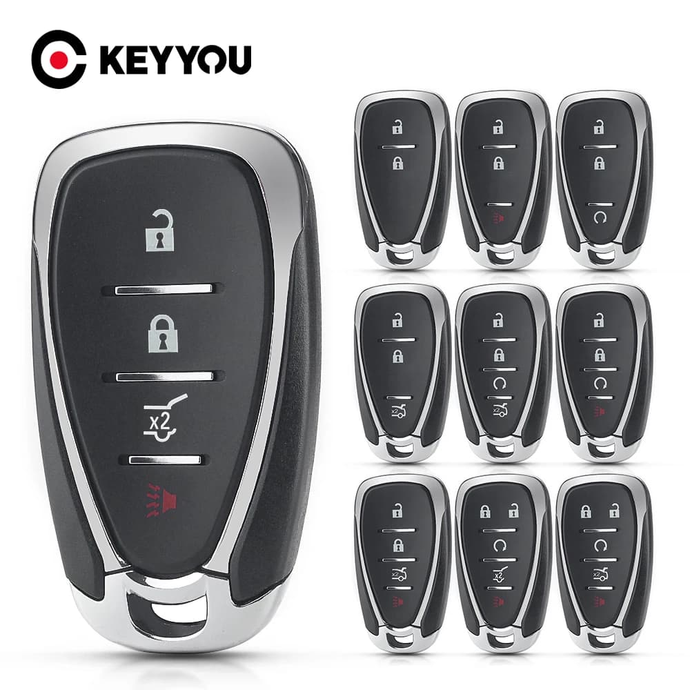 KEYYOU Smart Remote Key Shell Case For Chevrolet Chevy Camaro Cruze Malibu 2016 2017 2018 2019 2020 2/3/4/5 Buttons