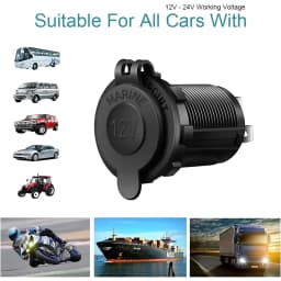 12V Waterproof Car Cigarette Lighter Socket Auto Boat Motorcycle Tractor Power Outlet Socket Receptacle Car Accessories