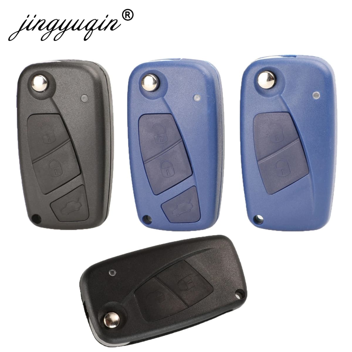 jingyuqin Flip Folding Remote Car Key Case Shell Cover Fob For FIAT Iveco Punto Ducato Stilo Panda Idea Doblo Bravo 2/3 Buttons