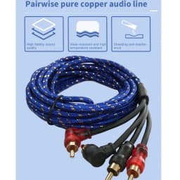 Automotive pure copper audio cable car audio system modification subwoofer amplifier 2 RCA to 2 RCA wire signal cable