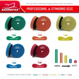 Sharkfox 5"/6"125mm/150mm Car Polishing Germany Sponge Buffing Polisher Pads Smooth Buffer Pad Removes Scratch For Polishing