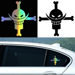 G162 Car Stickers Whitebeard Pirates Marine Reflective Decoration For Fuel Tank Cap Bumper Trunk Motorcycle Helmet Laptop Phone