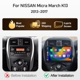 Android 16 Car Radio Player 9Inch For NISSAN Micra K13 March K13 2013-2017 Carplay Autoradio Auto Screen No 2din DVD 4G WIFI