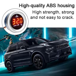 52mm Water Temperature Gauge Car Digital Meter LED Display 9-36V with Temperature Sensor Alarm Function