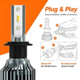 Heyword 150000lm 450W 1860 CSP Chip 3000k/4300k/6000k/8000k Car LED Headlight H4 H7 H1 LED Headlights 9005 H7 H11 LED Light