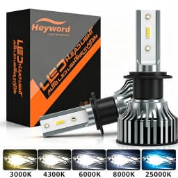 Heyword 150000lm 450W 1860 CSP Chip 3000k/4300k/6000k/8000k Car LED Headlight H4 H7 H1 LED Headlights 9005 H7 H11 LED Light