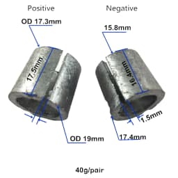 2 Pcs Car Battery Post Adaptors Sleeves Car Battery Terminal Converters Post Adaptors Sleeves Positive Negative Repair Shim
