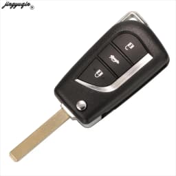 Jingyuqin 2/3 Buttons Flip Remote Car Key Shell Case For Toyota Corolla 2017 RAV4 Before 2013 Toy43 Toy48 VA2 Blade Replacement