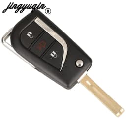 Jingyuqin 2/3 Buttons Flip Remote Car Key Shell Case For Toyota Corolla 2017 RAV4 Before 2013 Toy43 Toy48 VA2 Blade Replacement