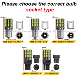 2x 1157 BAY15D P21/5W 1156 BA15S P21W BAU15S PY21W LED 95% Canbus 44SMD 7440 7443 W21W T20 Turn Signal Reverse Brake Light Bulb