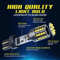 2x 1157 BAY15D P21/5W 1156 BA15S P21W BAU15S PY21W LED 95% Canbus 44SMD 7440 7443 W21W T20 Turn Signal Reverse Brake Light Bulb