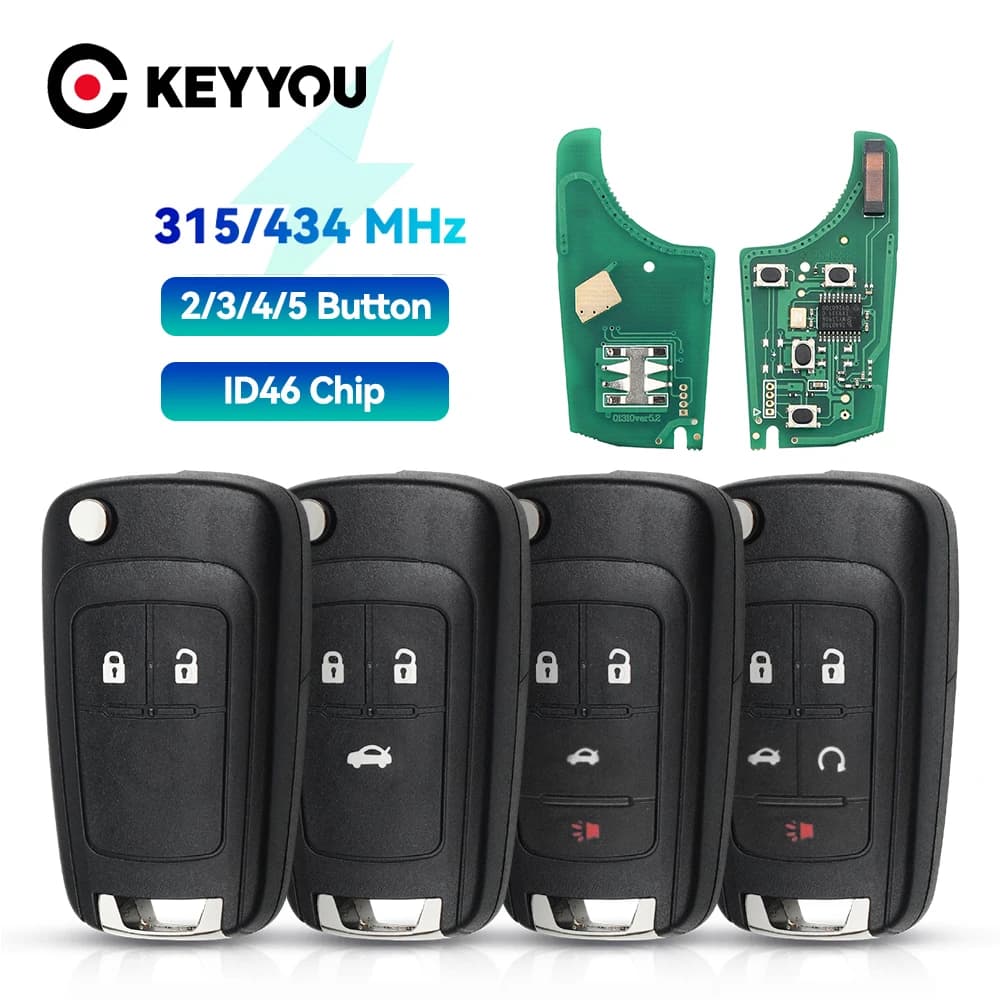KEYYOU 1PCS 315/433Mhz ID46 PCF7941 Car Remote Key for Chevrolet Cruze Aveo Epica Lova Camaro Impala Trax Orlando 2/3/4 BTN